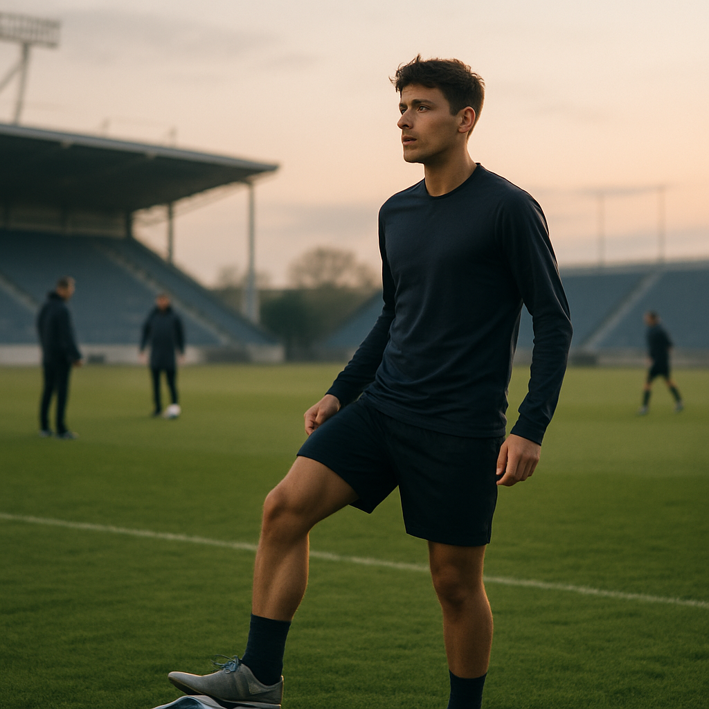 A young footballer trains at dawn, weighing his next move as a coach and